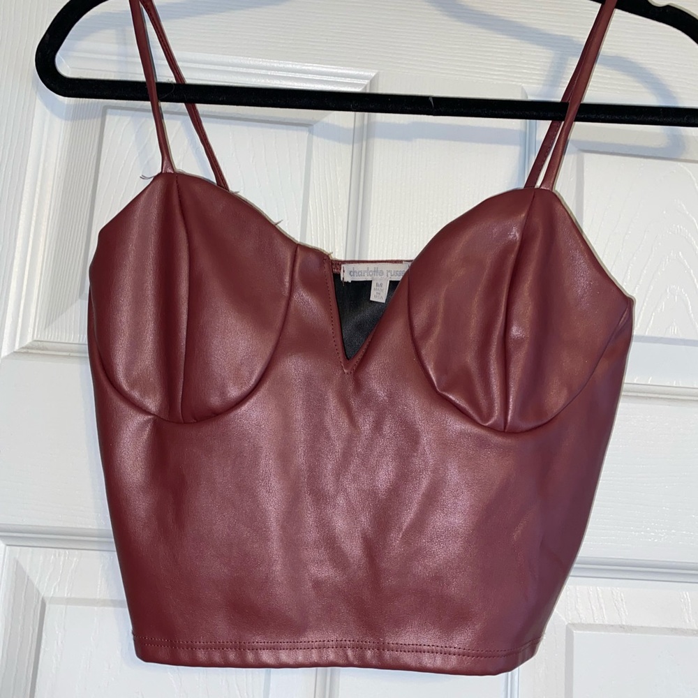 Leather crop top
